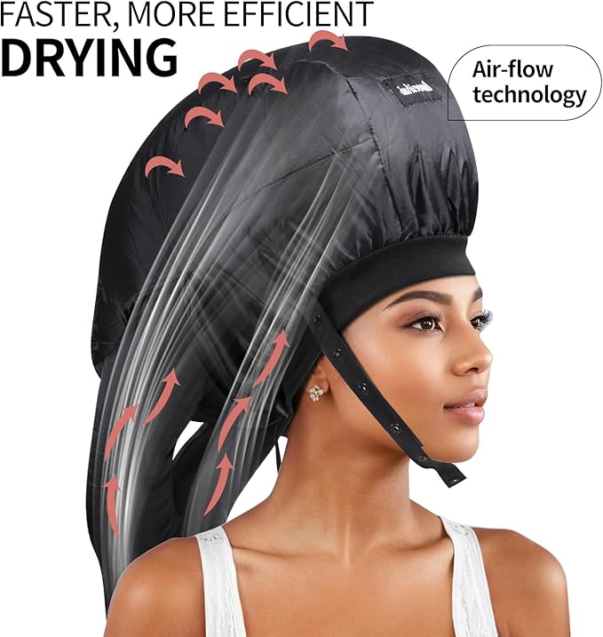 Bonnet Hair Dryer, Ideal Hair Diffuser for Curly Hair， Your Ultimate Solution - Spacious Capacity Blow Dryer Cap for Rapid Styling of Curls