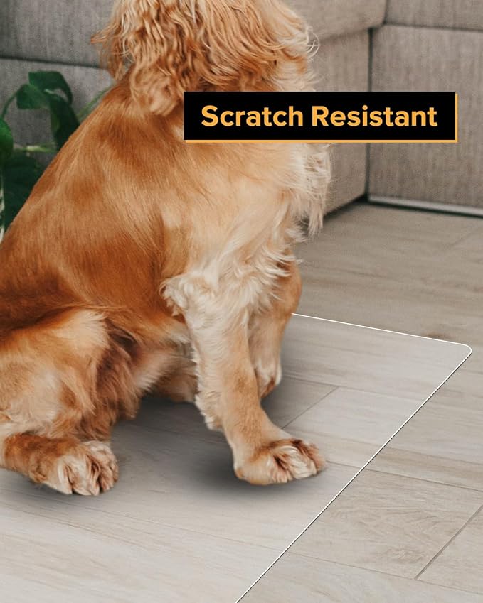 Clear Frosted Floor Mat, PVC Durable Anti-Scratch Floor Mat (20"x 28")