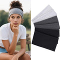 Headbands for Women, 4 inches Wide, 6 Packs Stretchy Sweat Bands, Hair Accessories for Yoga Workout Non Slip Women's Hair Bands Every Day Fashion, Black, White, Grey