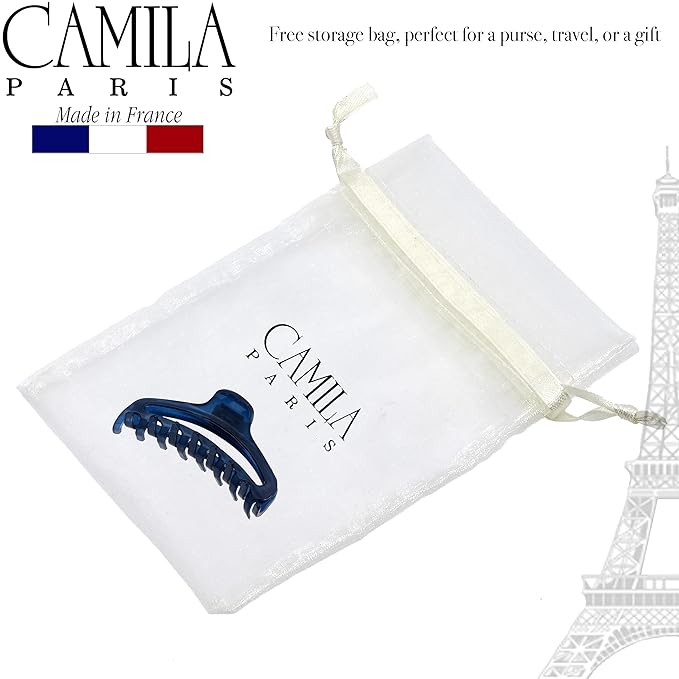 Camila Paris CP3223 French Hair Clip for Women, Small Narrow, Open, Girls Hair Claw Clips Jaw Fashion Durable and Styling Hair Accessories for Women, Strong Hold No Slip Grip, Made in France