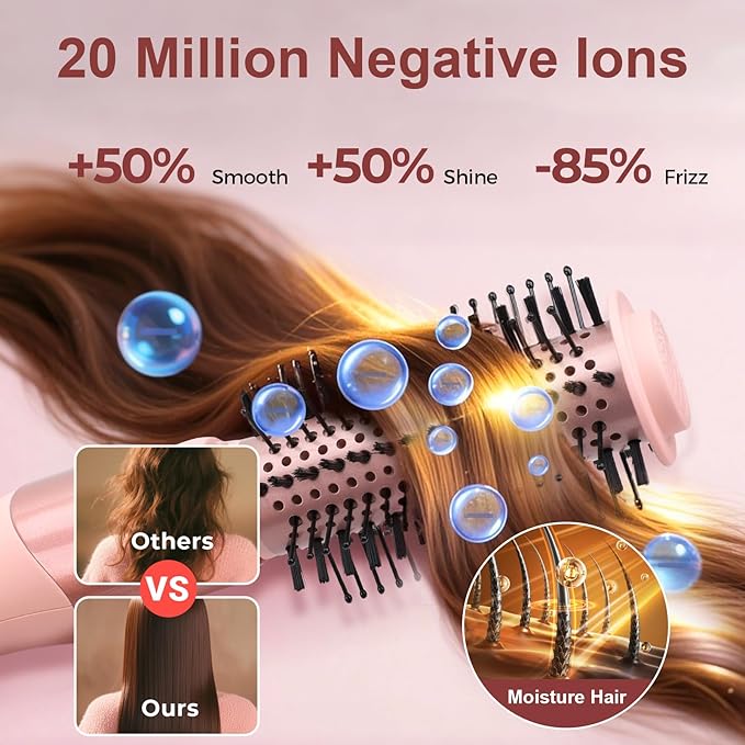 6-in-1 Multi Hair Styler | Air Styling & Drying System | Powerful Hair Dryer Brush | No Heat Damage | Auto-Wrap Curlers, Oval Brush, Round Brush, Comb & Storage Bag