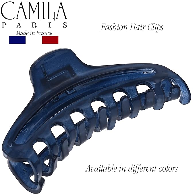 Camila Paris CP3220 French Hair Clip for Women, Medium Narrow, Open, Girls Hair Claw Clips Jaw Fashion Durable and Styling Hair Accessories for Women, Strong Hold No Slip Grip, Made in France