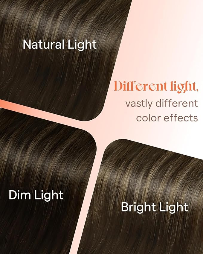 Sunny Hair Tape in Hair Extensions Real Human Hair Invisible Remy Hair Extensions Tape ins for Women Darkest Brown Ombre Medium Brown Balayage 24 inch 25G