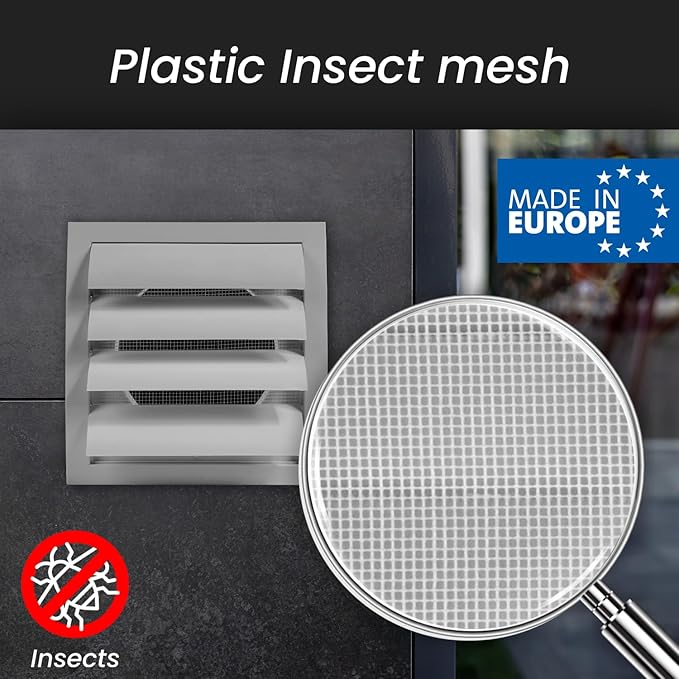 Repa Market 5 Inch Brown Dryer Vent Hood/Duct Cover for Walls or Ducting/ABS Plastic Grille with Flaps & Insect Screen/Exhaust and Dryer Vent Covers for Indoor & Outdoor Use