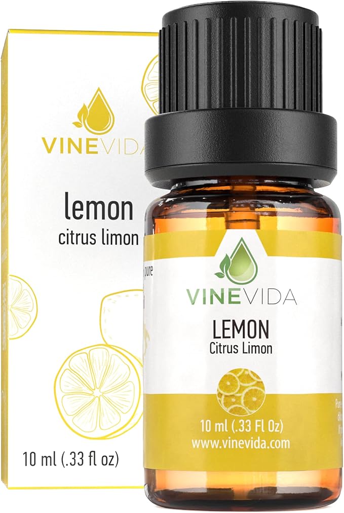 VINEVIDA Lemon Essential Oil 10 mL - Undiluted for Candle Making, Soap Making, DIY Candle Scents - Safe for Skin