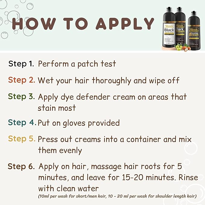 Chestnut Hair Dye Shampoo 3 IN 1 - Hair Color Shampoo Grey Coverage in Minutes Ammonia Free Instant Coloring Gift for Mom Dad (Chestnut Pack 2)
