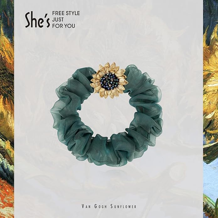 Sunflower Brooch pin with hand beading, She's Free Style Just For You Flower Oil Dropping Brooches for women, Metal Plating Process Safety pins with Nail Bead Crystal