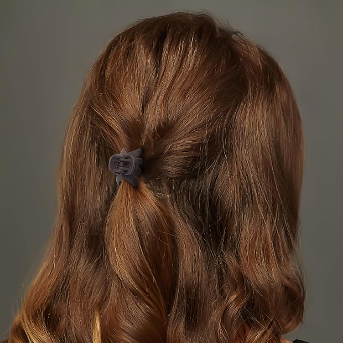 Cobahom 12 Pack Small Hair Claw Clips 1.2 Inch Matte Hair Clips for Thin Hair No-Slip Mini Hair Clip Hair Styling Accessories for Women and Girls (Matte Chocolate)
