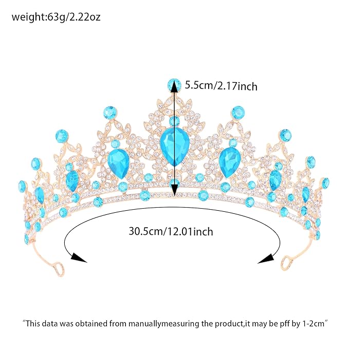 Princess Tiara and Crown for Women Wedding Tiaras for Bridal girls Tiaras and Crystal Crowns Rhinestone Headband Metal Hair Accessories for Costume Birthday Party Prom Gifts