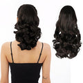 Ponytail Extension, Clip on Ponytails for Women, 12" Claw Clip in Short Curly Wavy Pony Hair Extension for Women - Darkest Brown
