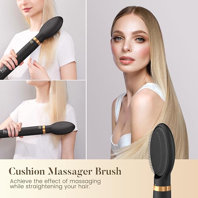Air Styler 5 in 1, Hair Dryer Brush & Multi-Styler with 110,000 RPM High-Speed Powerful Motor, Auto-Wrap Curler, Cushion Massager, Oval Brush, Diffuser, Nozzle Attachment