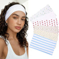 Boho Wide Headbands for Women Short Hair Floral Headbands Soft Fabric Hair Bands Non Slip Elastic Sweat Hairbands Workout Yoga Running Sport Thin Wrap for Girls