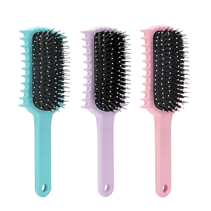 Curly Hair Brush, Volume Curl Defining Brush for Detangling Shaping and Styling Women's Curls, Reduce Pulling (Pink)