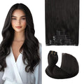 Pro2.0 Remy Clip in Extensions Real Human Hair Color #1B Natural Black Remy Clip in Hair Extensions Real Human Hair 18inch 120g Thick 7pcs Seamless Double Weft for Women（#1B-18inch）