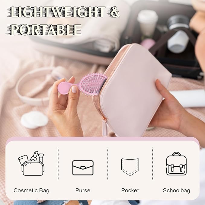 12 Pcs Unicorn Mini Detangler Brush, Mini Travel Hair Brush, Bristles Plastic Detangling Brush,No Tangle Soft Flexible Bristles for Straight, Curly, Thick Hair for Party Gift
