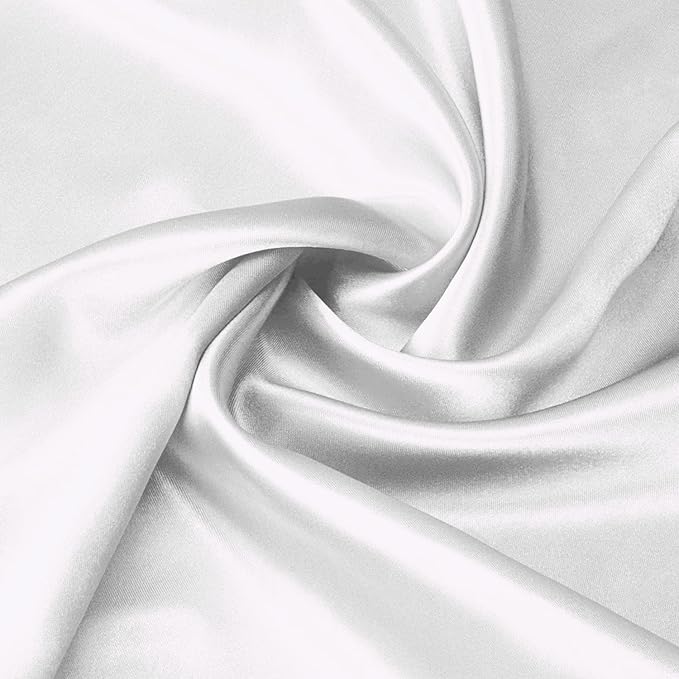 Lirex Satin Pillowcase for Hair and Skin, Super Soft and Cooling Similar to Silk, 2 Pack Standard Size 20"X 26" Pillow Cases with Envelope Closure, Gifts for Women Men, White