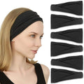IVARYSS Headbands for Women, Non-Slip, Premium Stretchy Head Bands Hair Accessories,Wear for Yoga, Fashion, Working Out, Travel or Running, 6 Pack, Black