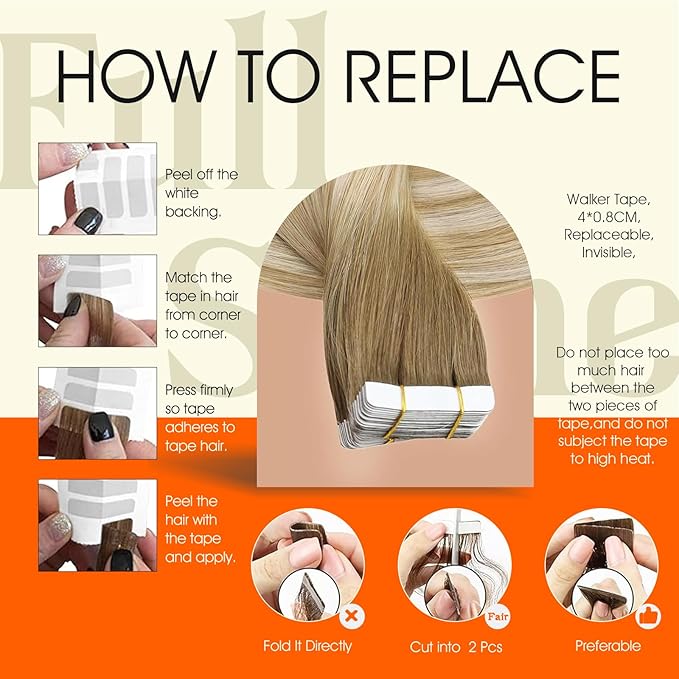 Full Shine Balayage Blonde Tape in Human Hair 6/27/60 Tape Hair Extensions Real Human Hair Ombre Extension Balayage Remy Seamless Skin Weft for Women 22 Inch 50 Gram 20pcs Brazilian Natural