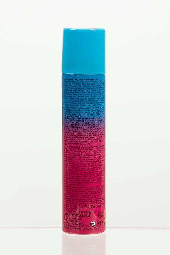 Jerome Russell Temporary Hair Color Spray, Blue Black - Intense Spray-On Temporary Hair Color, Fast-Drying, Non-Sticky, Travel Size Hair Dye for Instant Vivid Hair Color, 2.2 oz