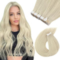 Sunny Hair Tape in Hair Extensions Human Hair 20inch Hair Extensions Real Human Hair Tape in Extensions for Women Solid Blonde Virgin Hair Natural Straight Skin Weft Double Sided Tapes 20Pcs 50g