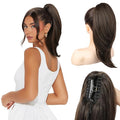Ponytail Extension – 16” Claw Clip in Ponytail Hair Extensions Natural Soft Synthetic High Pony Tail Hairpieces for Women (Chocolate Brown, 16 inch)