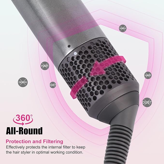 Outer Filter Cover Compatible with Dyson Airwrap Hair Styler with Filter Cleaning Brush HS01 HS05 Magnetic Filter Cage Replacement Parts