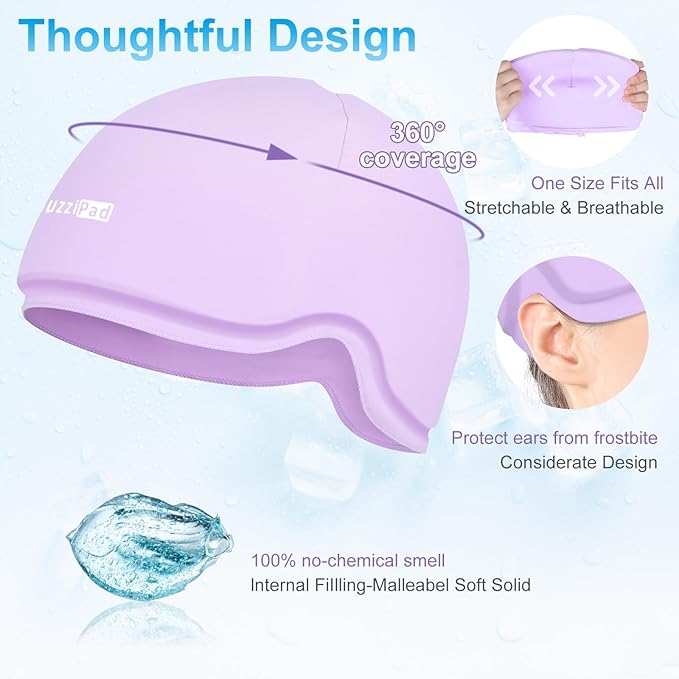 SUZZIPAD Chemo Cooling Cap, Cold Caps for Chemo, Cooling Cap for Chemotherapy for Head Discomfort, Chemotherapy Care for Women and Men, Pruple
