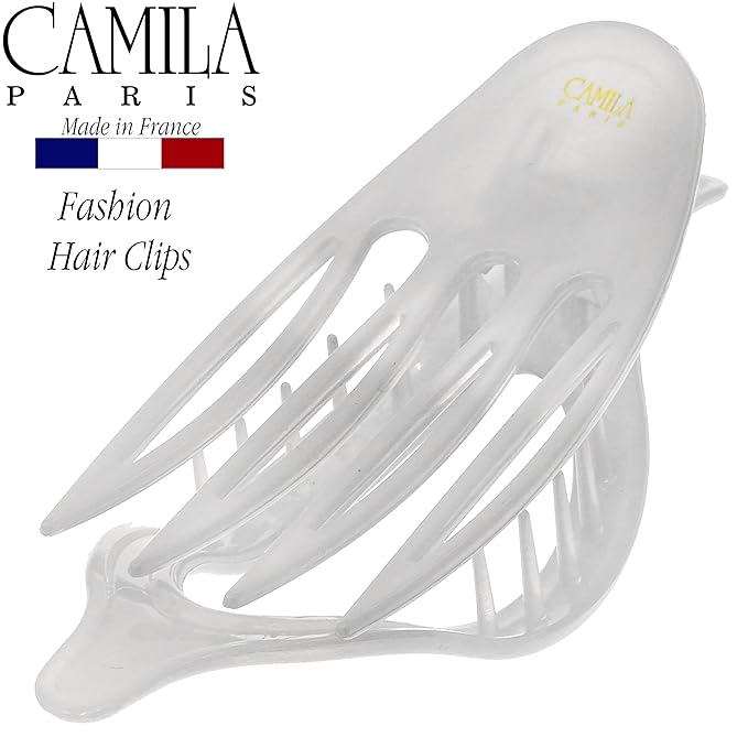 Camila Paris CP3231 French Hair Clips, Large Side Slide Hair Clips for Long Curly Wavy Hair, Strong Hold No Slip Grip, Girls Hair Claw Clips for Women, Styling Girls Hair Accessories, Made In France