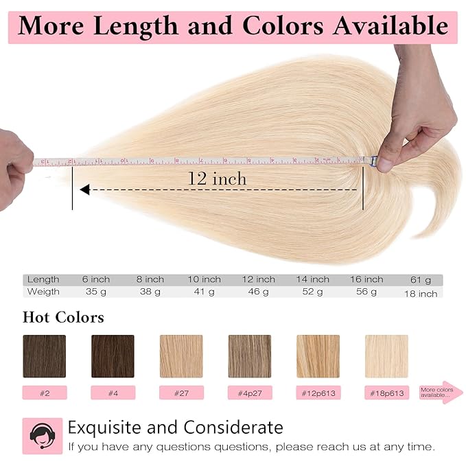 SEGO 100% Real Human Hair Toppers, with Air Bangs, Silk Base 150% Density, Clip in Topper, 2.7”x5.1”, HairPieces for Women, with Thinning/Hair Loss Cover Gray