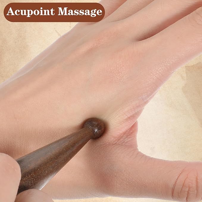 3 PCS Wooden Scalp Massager Comb Sandalwood Acupoint Massage Pen Wide Tooth Combs Hand Held Neck Foot Leg Meridian Scalp Massage Tool Wooden Acupressure Stick for Body Relaxation Head