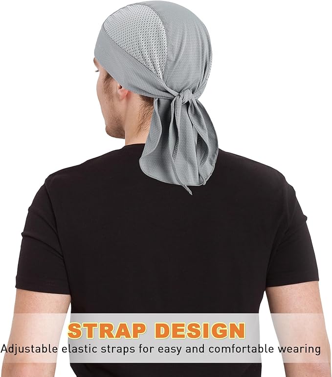 Bandanas Skull Caps for Men, Women Skull Cap Helmet Liner Cycling Hat Durags Motorcycle Bandana Sweat Wicking Do Rag