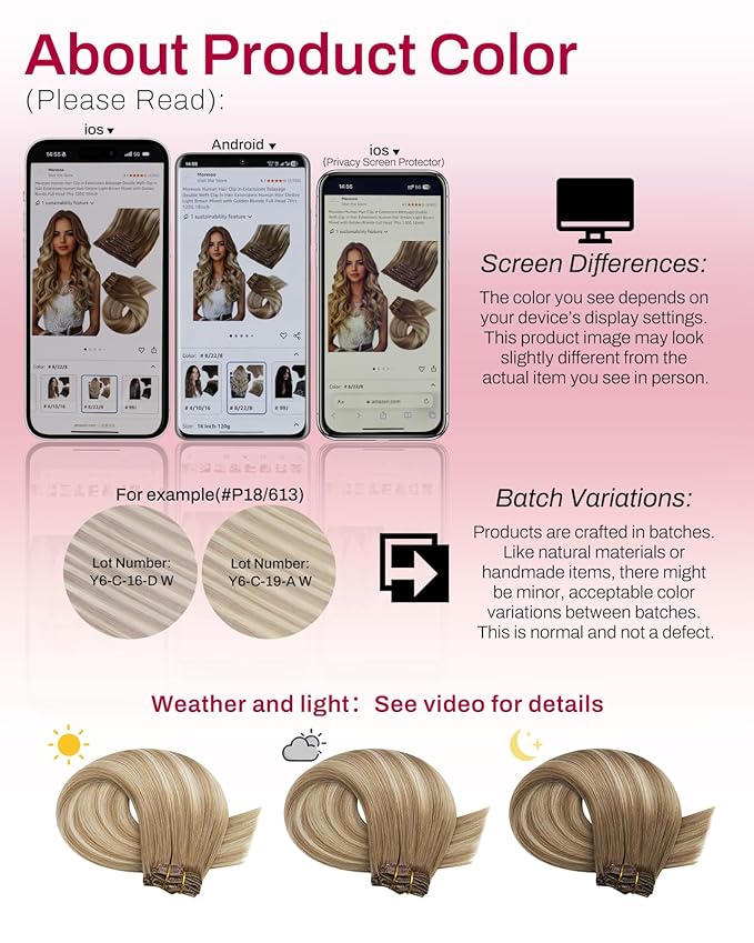 Moresoo Clip in Hair Extensions Real Human Hair Light Brown to Golden Blonde Balayage Human Hair Clip in Extensions 24 inch Remy for Women Long 120g 7pieces Double Weft for Wedding