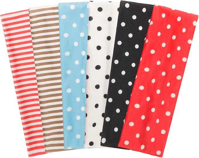3PCS Headbands for Women Non Slip Elastic Sweat Hairbands Fashion Sports Hair Bands Soft Cloth Fabric Stretchy Headband for Workout Yoga Running