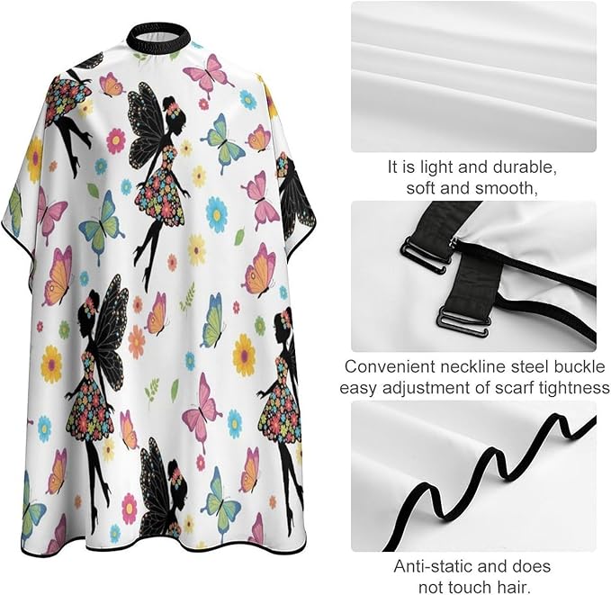 Professional Anti Static Hair Cutting Cape with Elastic Buckle, Waterproof Salon Cape for Coloring/Perming/Styling