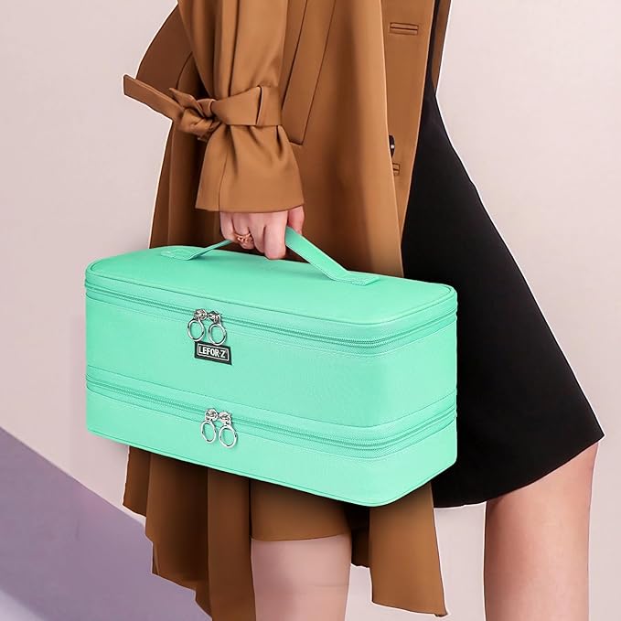 Travel Carrying Case Compatible with Shark Flexstyle/FlexFusion/Hair Dryer,Double-Layer Hair Hot Tools Storage Bag Fits for Dyson Airwrap Styler/Supersonic Hair Dryer and Attachments,Mint Green