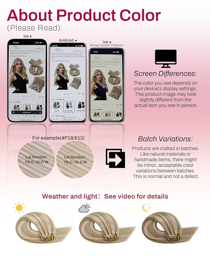 Moresoo Seamless Clip in Hair Extensions Blonde Highlight Remy PU Seamless Clip in Extensions Human Hair Light Brown with Blonde Full Head 7Pcs 120Gram 22inch