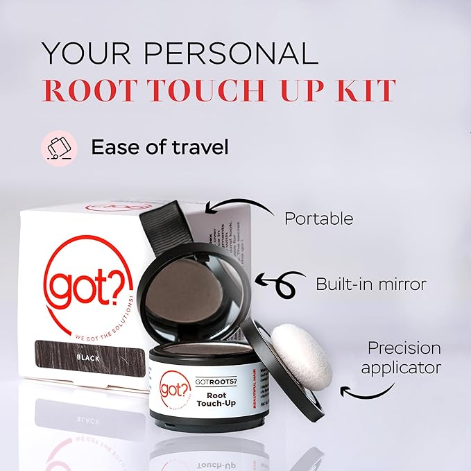 Got? Roots - Light Blonde Temporary Hair Thinning & Gray Cover Powder for Touch-Up, Brow Filler & Hairline - Pigment Infused Binding Powder - 0.14 OZ Tub