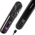 2025 Upgraded Cordless Hair Straightener Brush for Travel, 200 Million Negative Ionic Portable Hair Straightener Comb for Women with LED Display & 3 Temps Fast Heating MCH Ceramic Coating Smooth Frizz