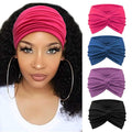 DRESHOW 4 Pack Turban Headbands for Women Wide Vintage Head Wraps Knotted Cute Hair Band Accessories