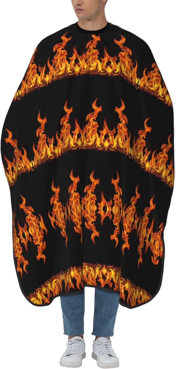 Salon Cape Fire Hair Cutting Cloak, Extra Long Professional Hair Cutting Apron for Hair Cutting, Haircut Tools