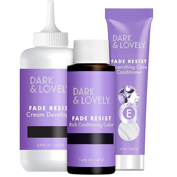 SoftSheen-Carson Dark and Lovely Fade Resist Rich Conditioning Hair Color, Permanent Hair Color, Up To 100 percent Gray Coverage, Brilliant Shine with Argan Oil and Vitamin E, Hazelnut, 2 Count