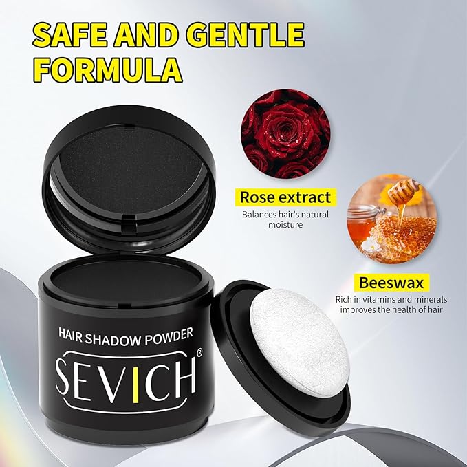 Sevich Hairline Powder 10g 2-Pack with Brush, Instantly Conceals Hair Loss & Thinning, 48H Waterproof Root Touch Up Powder, Natural Hair Shadow Toppers for Women & Men, 2 Box = 5 Boxes,Dark Brown