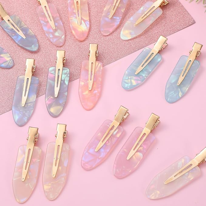 16 Pcs Creaseless No Crease Hair Clips, No Bend Barrette Hair Clips For Styling Non Slip Makeup Flat Clip Hair Accessories for Women
