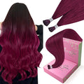 YoungSee I Tips Hair Extensions Magenta I Tip Hair Extension Human Hair Red 14 Inch 25g I-Tip Extension Colorful 40s Itips Extension Magenta Short Hair Cold Fusion Hair-Extensions