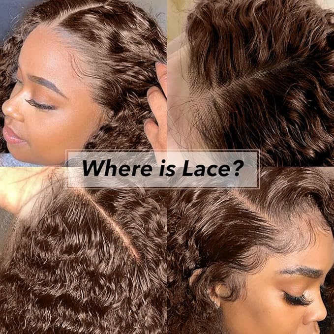 250% Density Curly Human Hair wig 13x6 Auburn Brown Mongolian Deep Transparent Lace Front Wigs for Women With Baby Hair Chocolate Curly Lace Front Wig 24 Inch