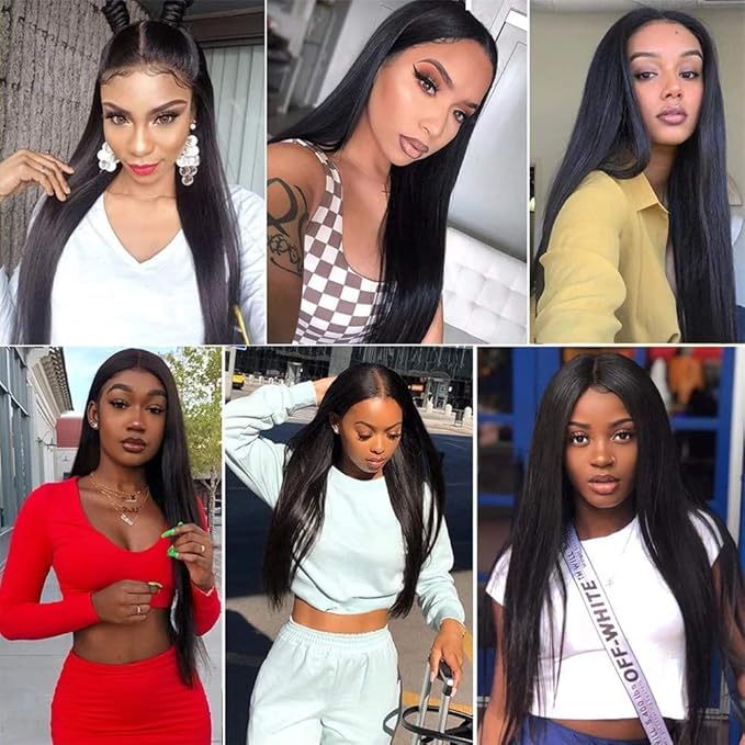 Bundles Human Hair Color 1B Straight Bundle Brazilian Virgin Soft and Silky Remy Hair 3 Bundles 12 14 16 Inch Double Weft Natural Black Straight Bundle Hair Weave 300g