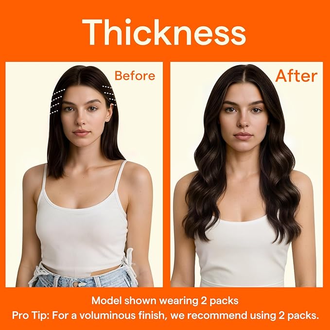 Full Shine Dark Brown Hair Extensions,4Pcs Seamless Clip in Hair Extensions Real Human Hair, PU Weft Remy Long Straight Hair Fill ins for Women Thickness, 20Inch 95g