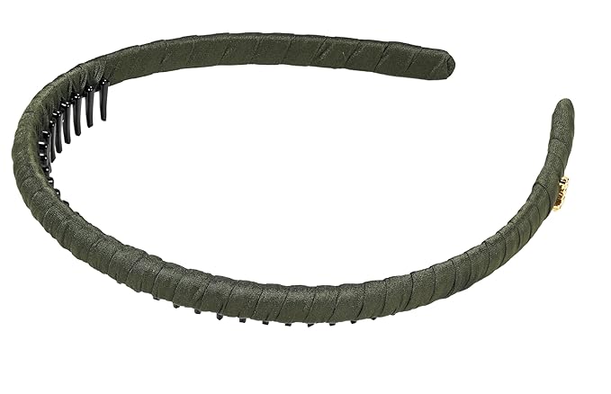 SHE'S FREE STYLE JUST FOR YOU Upgraded Classic Thin Headbands for Women, Non-Slip Polyester & Plastic Hair Bands with Teeth for Strong Hold Grip, Durable Hair Accessories (Green-D0, Upgrade)