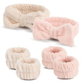 WSYUB Spa Headband and Wristband Set, Face Wash Headband, Makeup Skincare Headbands Wrist Bands for Washing Face,6pcs