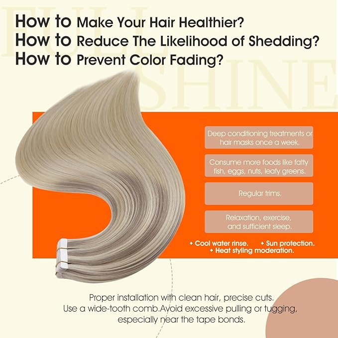 Full Shine Tape in Hair Extensions Human Hair 12Inch Color 18 Ash Blonde Fading to 22 and 60 Platinum Blonde Human Hair Extension Tape in Invisible Remy Silky Straight Skin Weft 30G 20Pcs Double Sided